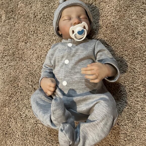 🆕18 Inch Full Cloth Body With Vinyl Limbs Baby Doll Baby Boy Reborn Doll - Picture 3 of 13